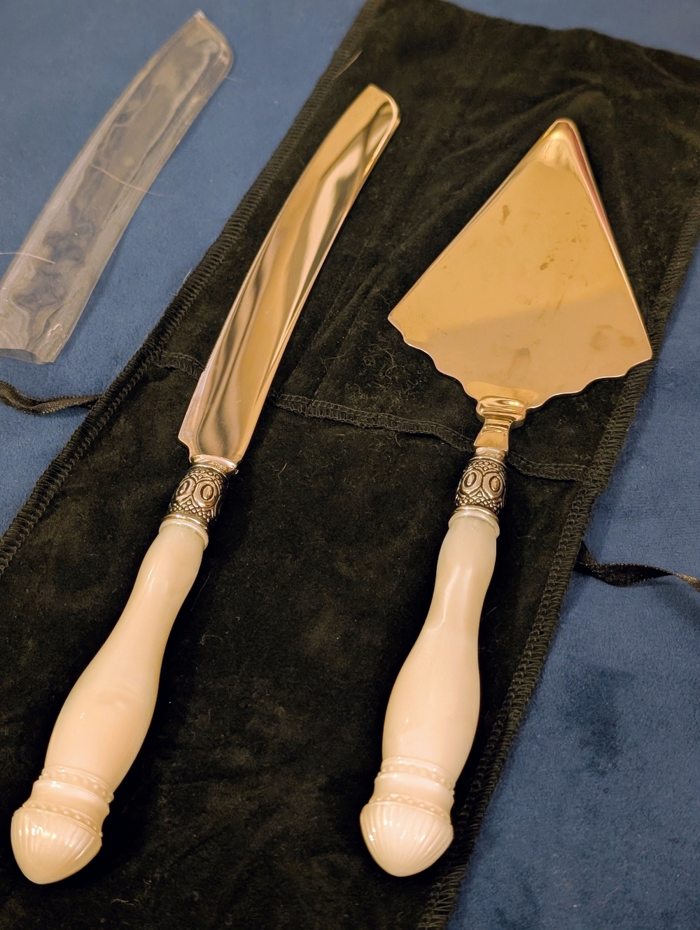 Ivory-Handled Cake Knife and Server Set